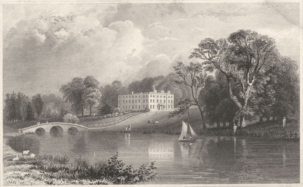 ESSEX. Rivenhall Place. Boat. (Bartlett/Wright) 1834 old antique print picture